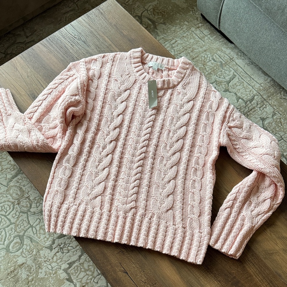 J. Crew Crew Neck Cable Knit Sweater